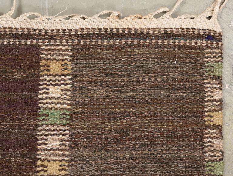 RUG. "Falurutan mörk". Flat weave. 208,5 x 135,5 cm. Signed AB MMF BN.