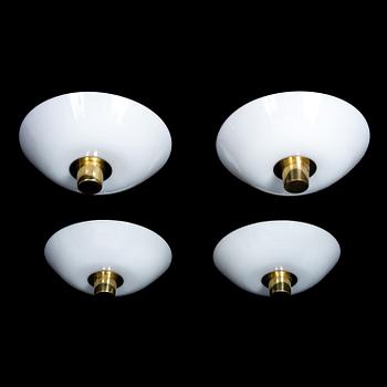 PAAVO TYNELL, A SET OF FOUR CEILING/WALL LAMPS. Manufactured by Taito Oy. 1950s.