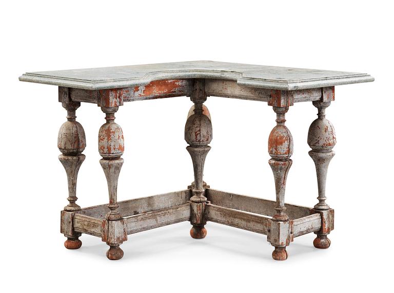 A Swedish Baroque circa 1700 corner table.