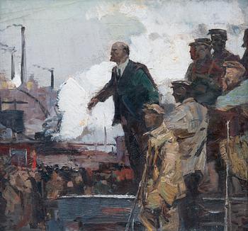 177. Vladimir Ivanovich Ovchinnikov, LENIN KOM TILL FABRIKEN.