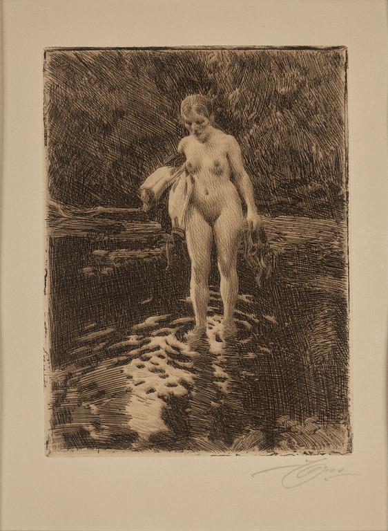 ANDERS ZORN, etsning, 1912, signerad med blyerts.