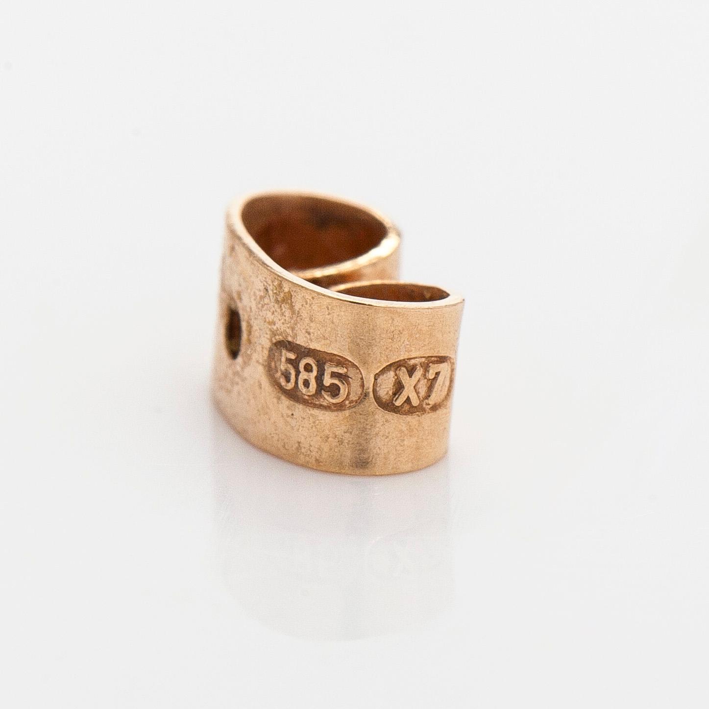 Björn Weckström, earrings, “Saana”, cultured pearls, 14K gold. Lapponia 1975.