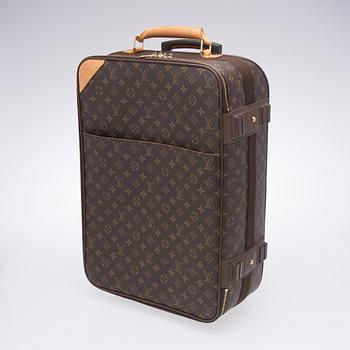 A Monogram Canvas Pégase 55 Suitcase with a Garment Cover.