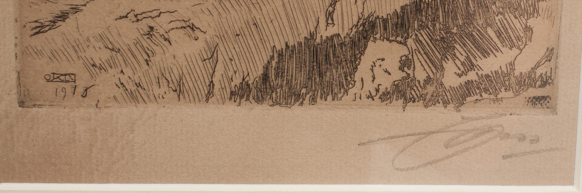 ANDERS ZORN, etsning "De två" signerad med blyerts.