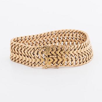 GULDARMBAND, fiskbenslänk, 18K guld, 62,2 g, Nils-Olofs Guldsmedja Stockholm 1963.