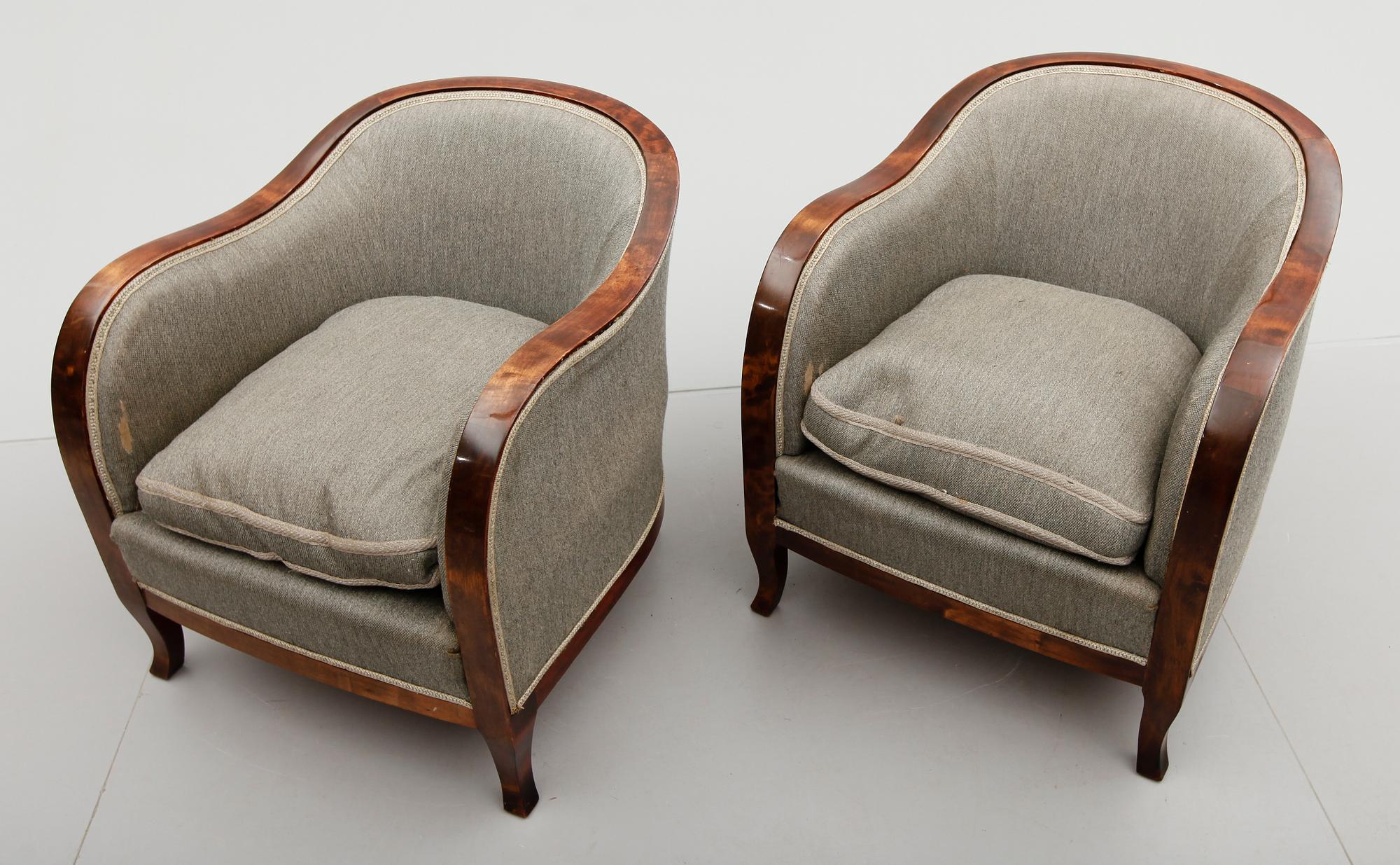 FÅTÖLJER, 1 par, 1930-/40 -tal.