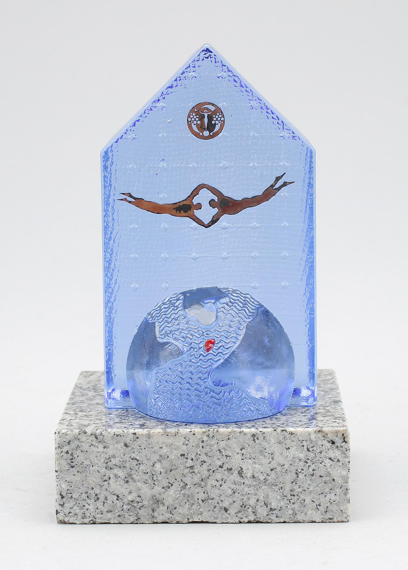 BERTIL VALLIEN, skulptur, glas, Kosta Boda, signerad.