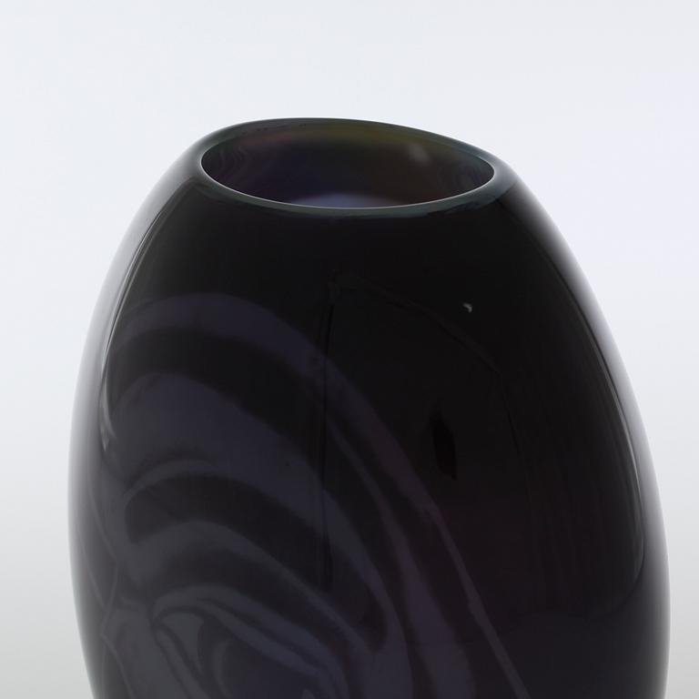 a glass vase, Orrefors, signed and dated.