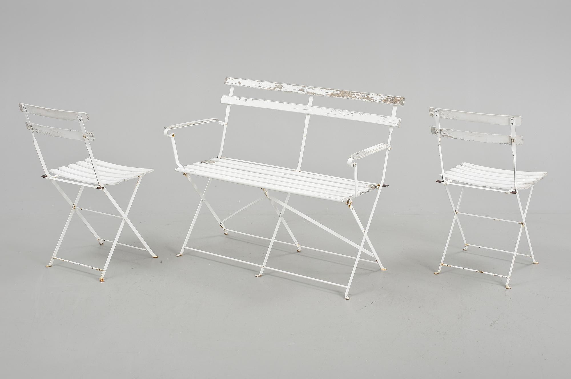 TRÄDGÅRDSGRUPP, 4 delar, soffa märkt Rigidex, 19/2000-tal.