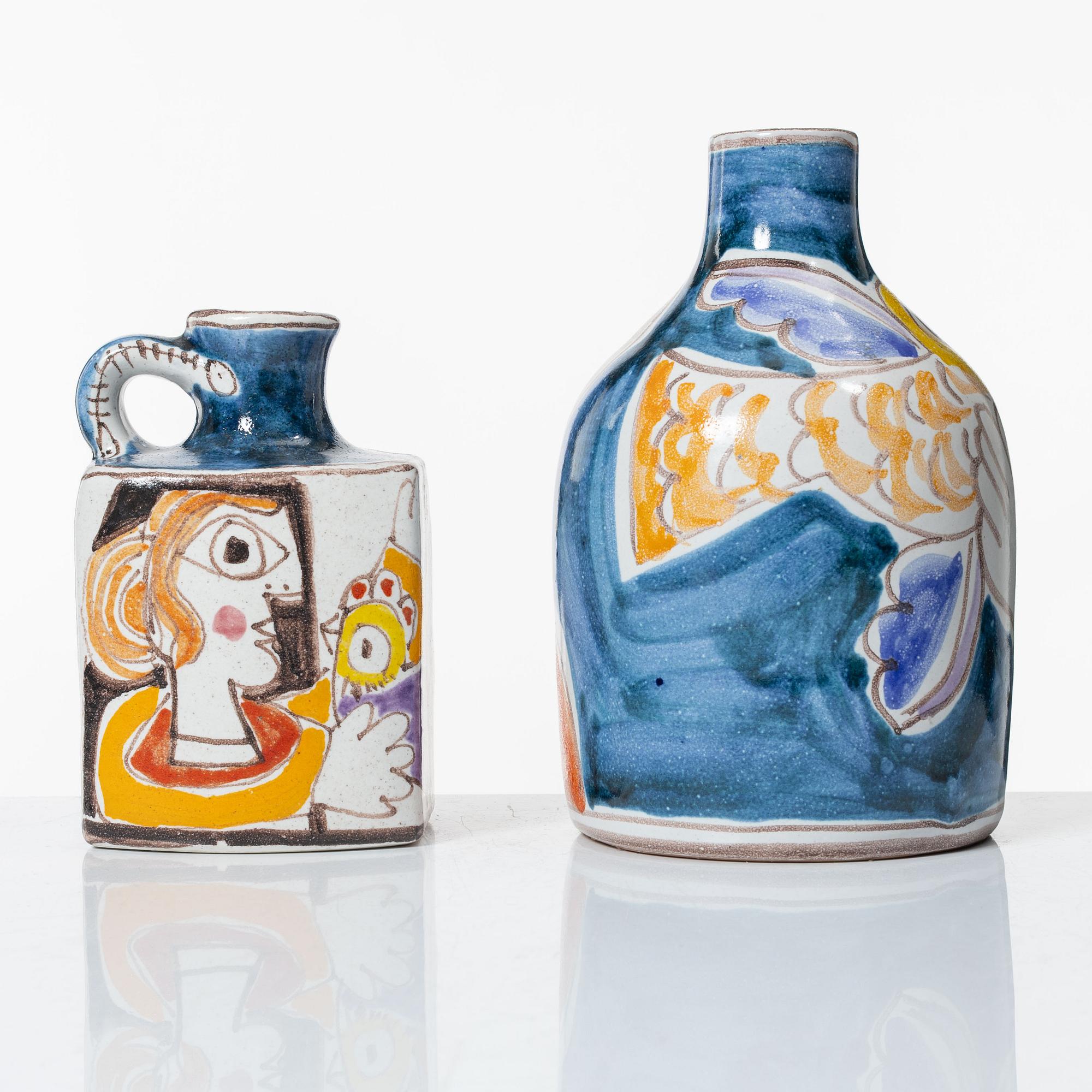 Vaser, 2 st, lergods, De Simone, Italien.