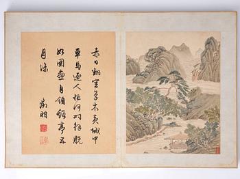 An album with 16 pages in the style of Wen Zhengming (1470–1559), Qing dynasty, 19th Century.