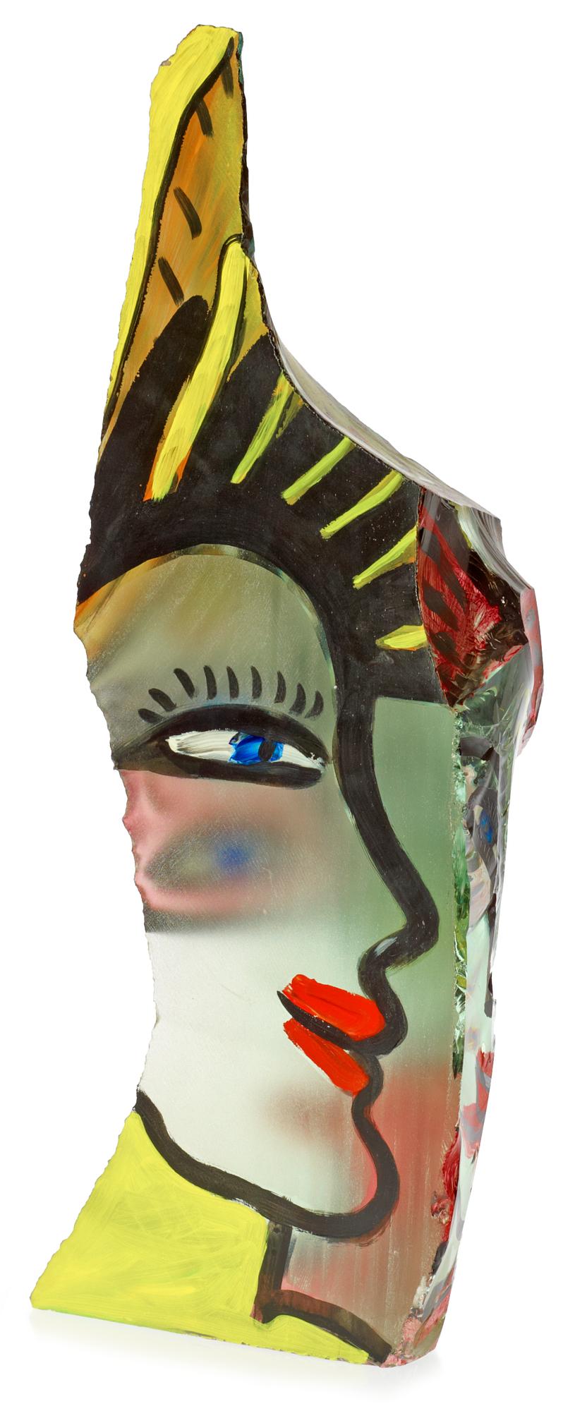 An Ulrica Hydman-Vallien glass object, Kosta Boda 1990.