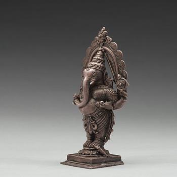 A silvered sculpture of Ganesha, India, 20th Century.