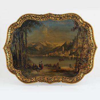A papier-maché tray, Jennings & Bettridge, England, second half of the 19th century.