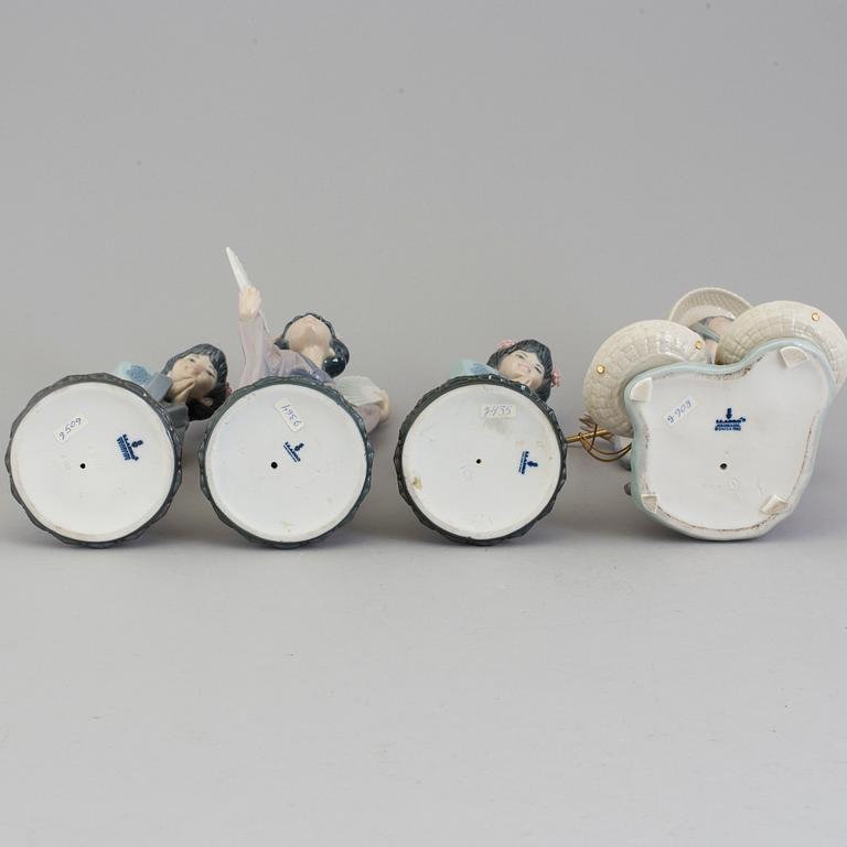 FIGURER, fyra stycken, porslin. Lladro, Spanien, 1980-tal.