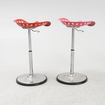 Etienne Fermigier, a pair of tractor seat stools, Mirima, France, 1970's.