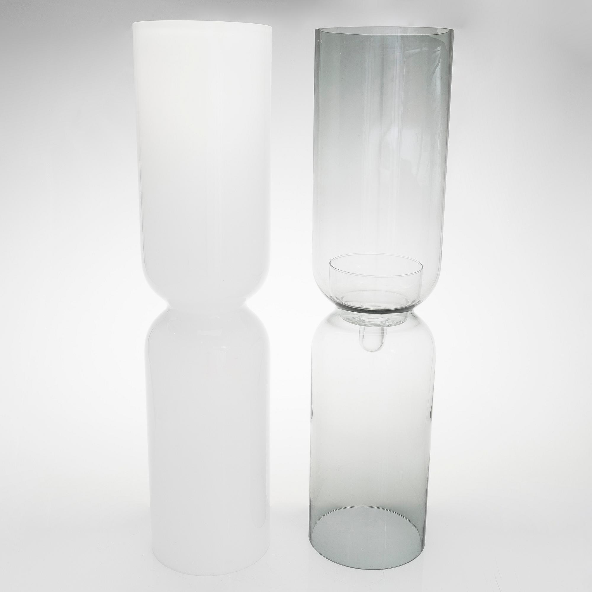 Harri Koskinen,  ljuslyktor, 2 st, "Lantern 60", Iittala, 2000-tal.