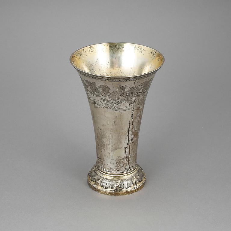 BÄGARE, silver, Gustaf Möllenborg, Stockholm, 1915. Vikt ca 695 gram.