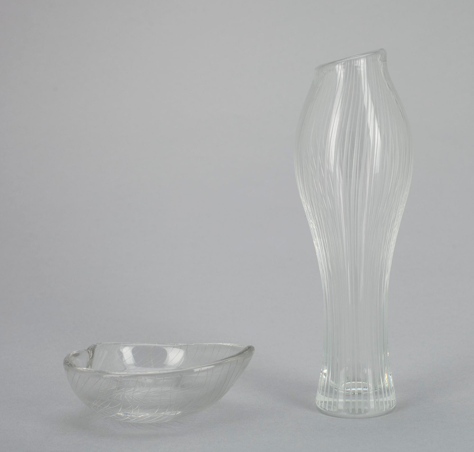 VAS samt FAT, glas, sign. -55 resp. 56,  Tapio Wirkkala, Iittala.