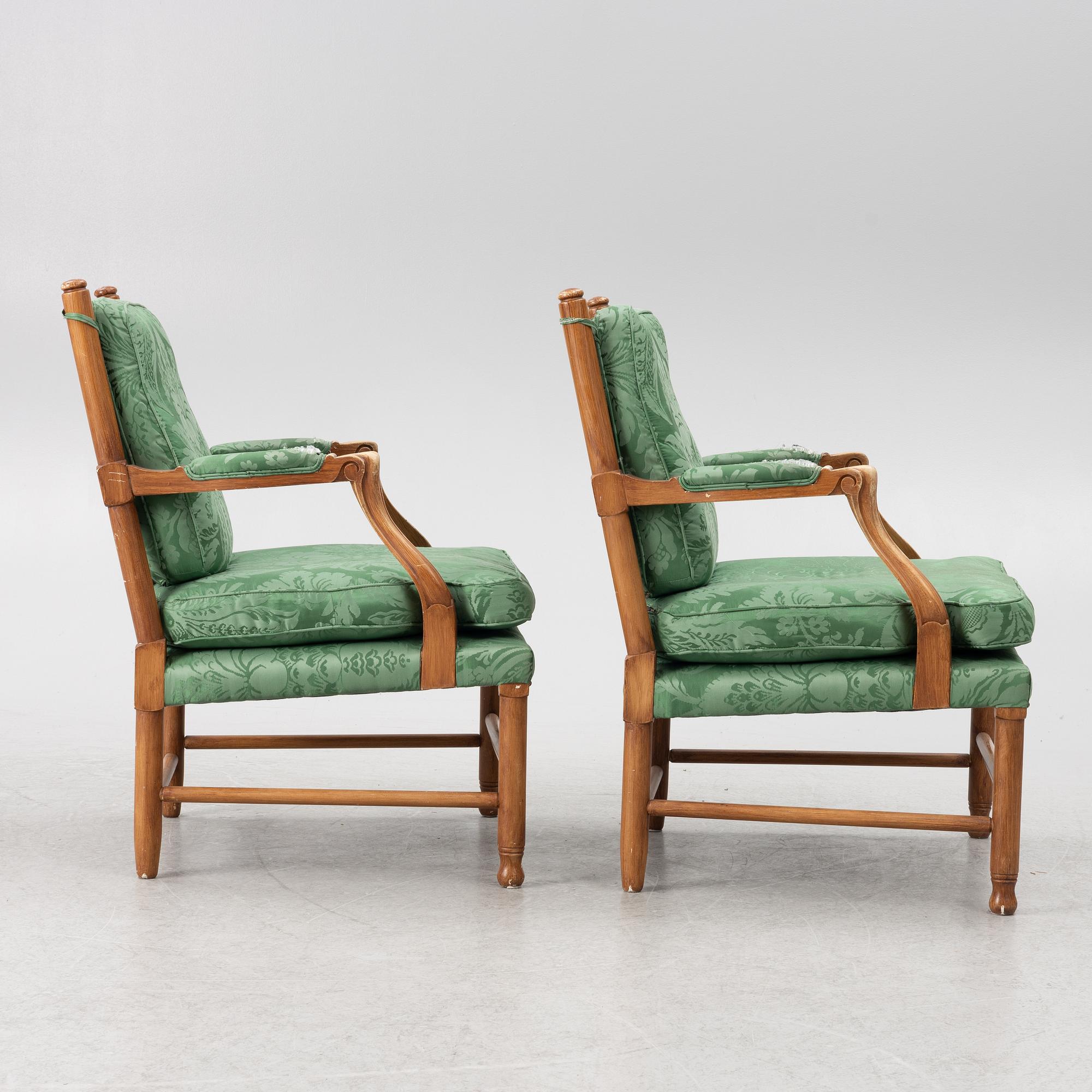 A pair of Gripsholm model armchair, second half of the 20th century.