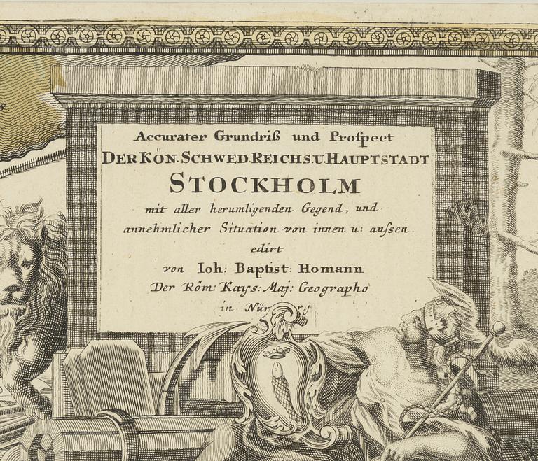 Johann Baptist Homann, " "Der Königliche Schwedishe Reichs und Hauptstadt Stockholm".