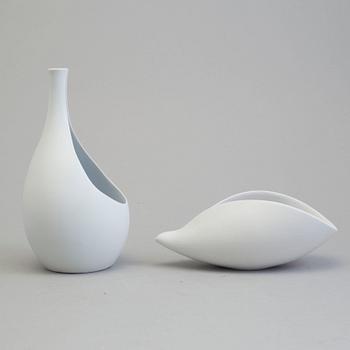 A stoneware vase and bowl of the "Pungo" series, Stig Lindberg, Gustavsberg 1953-63.