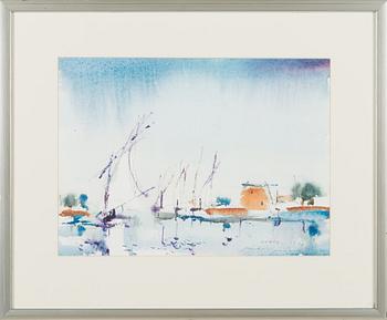 Nandor Mikola, watercolour, signed and dated 1976.