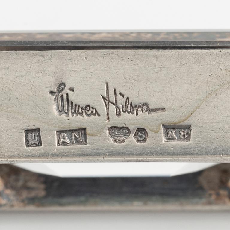 Wiwen Nilsson, brosch silver med fasettslipad bergkristall, Lund 1936.