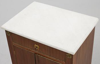 A late gustavian style bedside table/cabinet, around 1900.