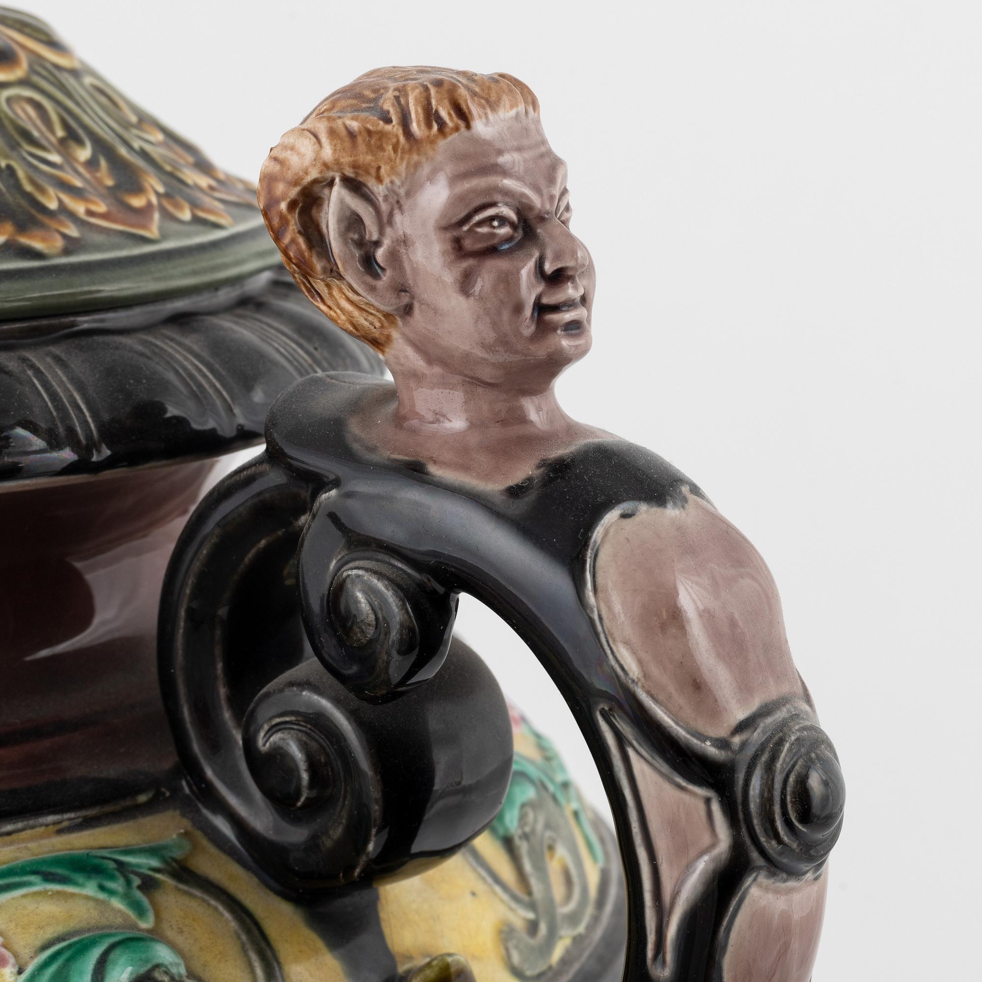 A maiolica lided vase, Rörstrand.