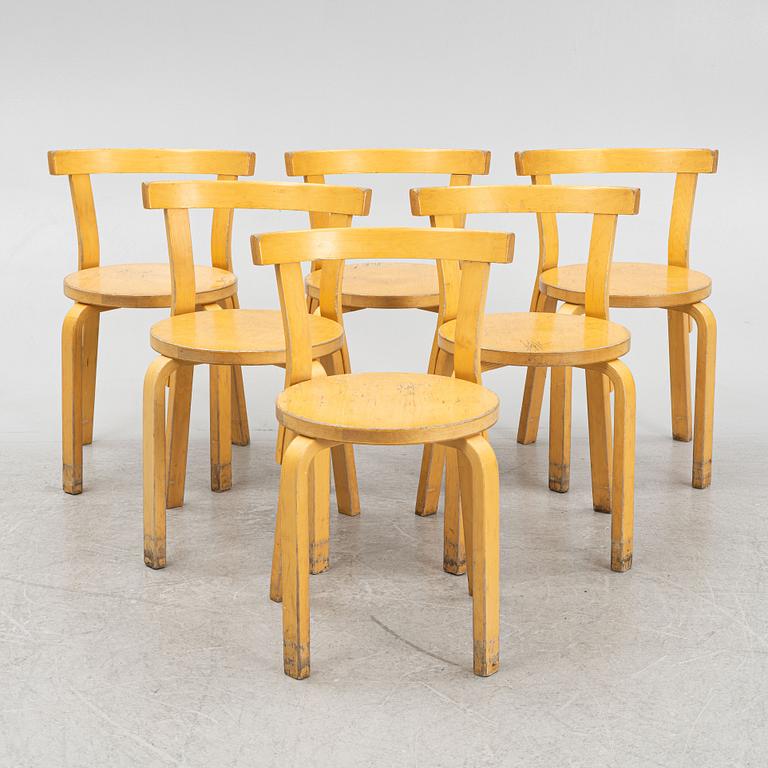 Alvar Aalto, stolar, 6 st, modell 69, Artek, Finland, 1900-talets andra hälft.