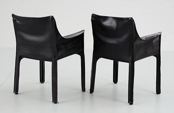 KARMSTOLAR, ett par. "CAB", Mario Bellini, Cassina.