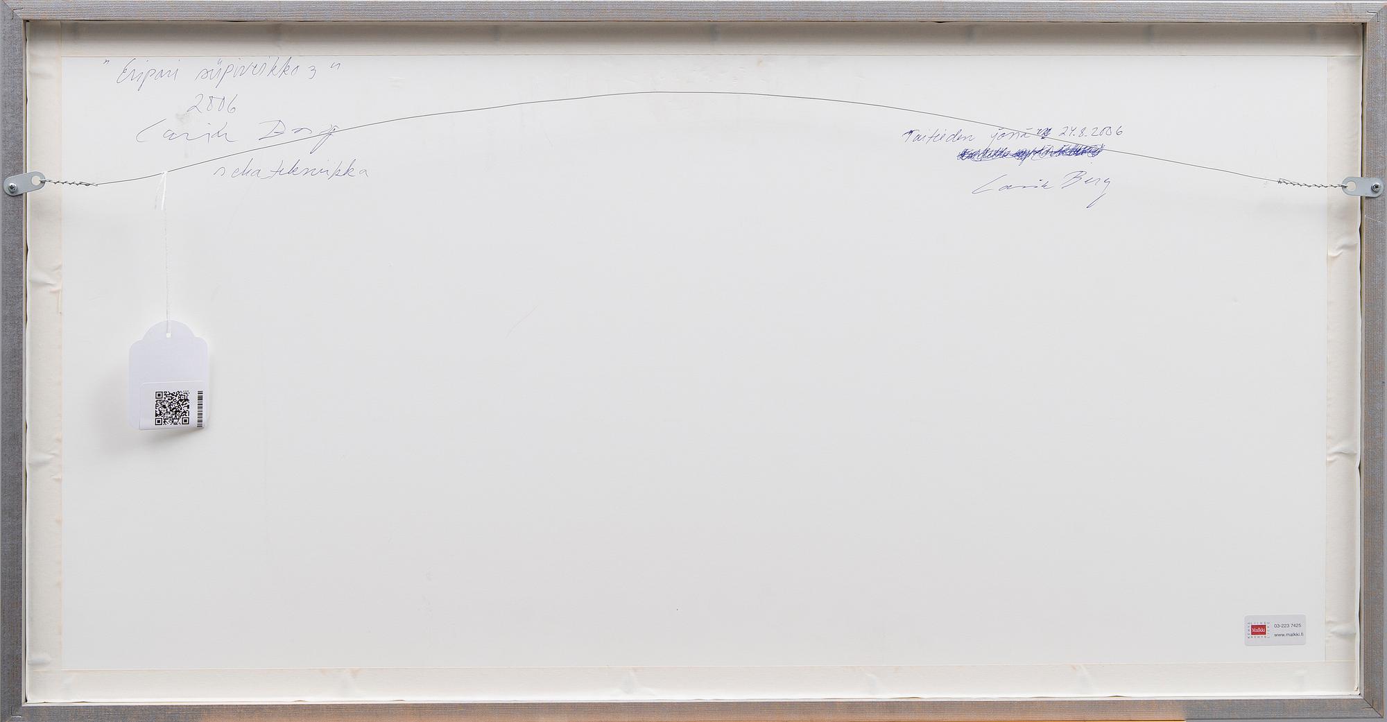 CARITA BERG, sekatekniikka, signeerattu ja päivätty -06, myös a tergo.