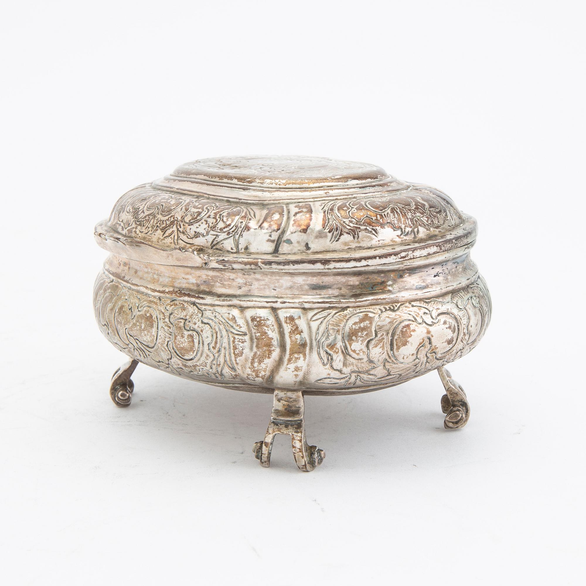Alderman Fyodor Petrov, sugar box silver, Moscow Russia, 1759-87.