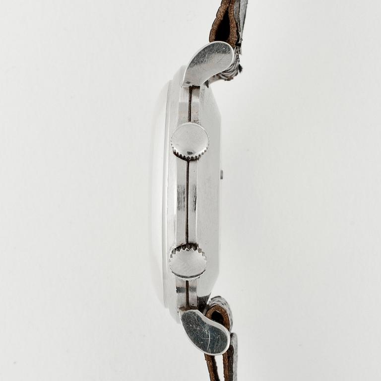 Jaeger-LeCultre - Memovox. Manuell. Stål/läderband. 1950-tal. 34 mm. Boett no. 393471.