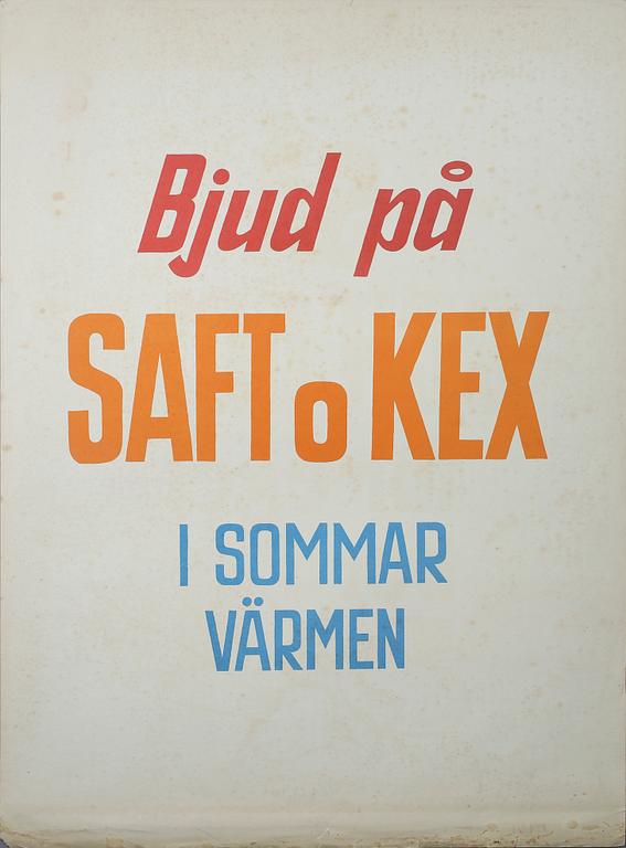 REKLAMAFFISCHER, 34 st, Hakonsköpmännens Reklamtjänst, Västerås, 1900-talets mitt.