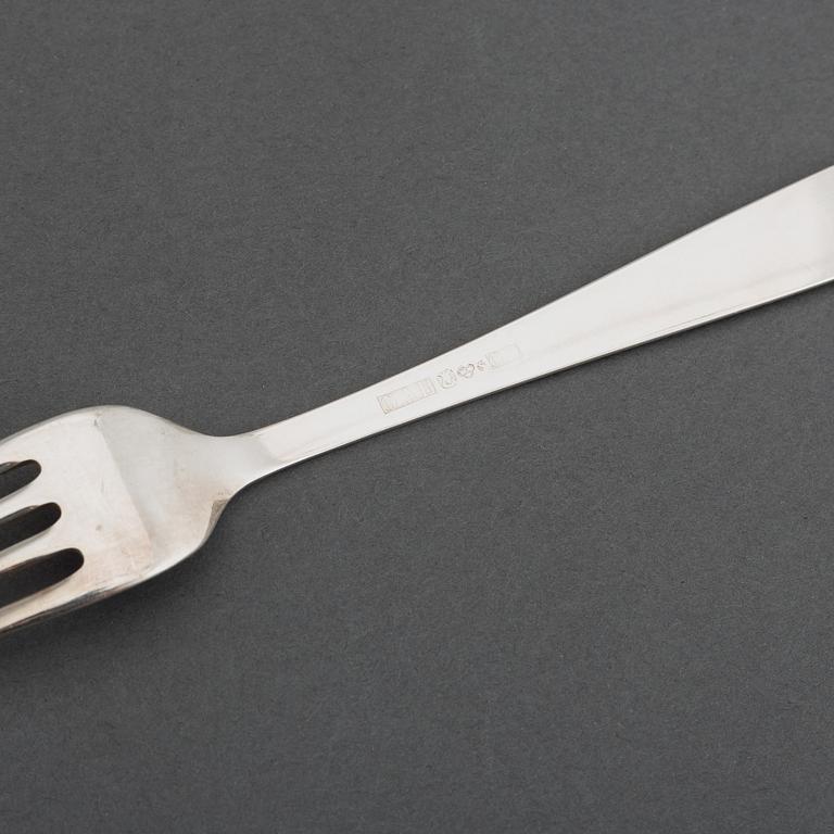 Jacob Ängman, an 86-piece silver flatware service 'Rosenholm', GAB, Sweden.
