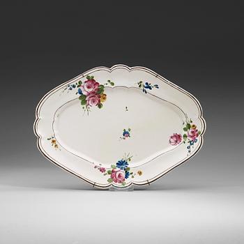 1396. A Swedish faience serving dish, Marieberg, dated 30/8 (17)73.