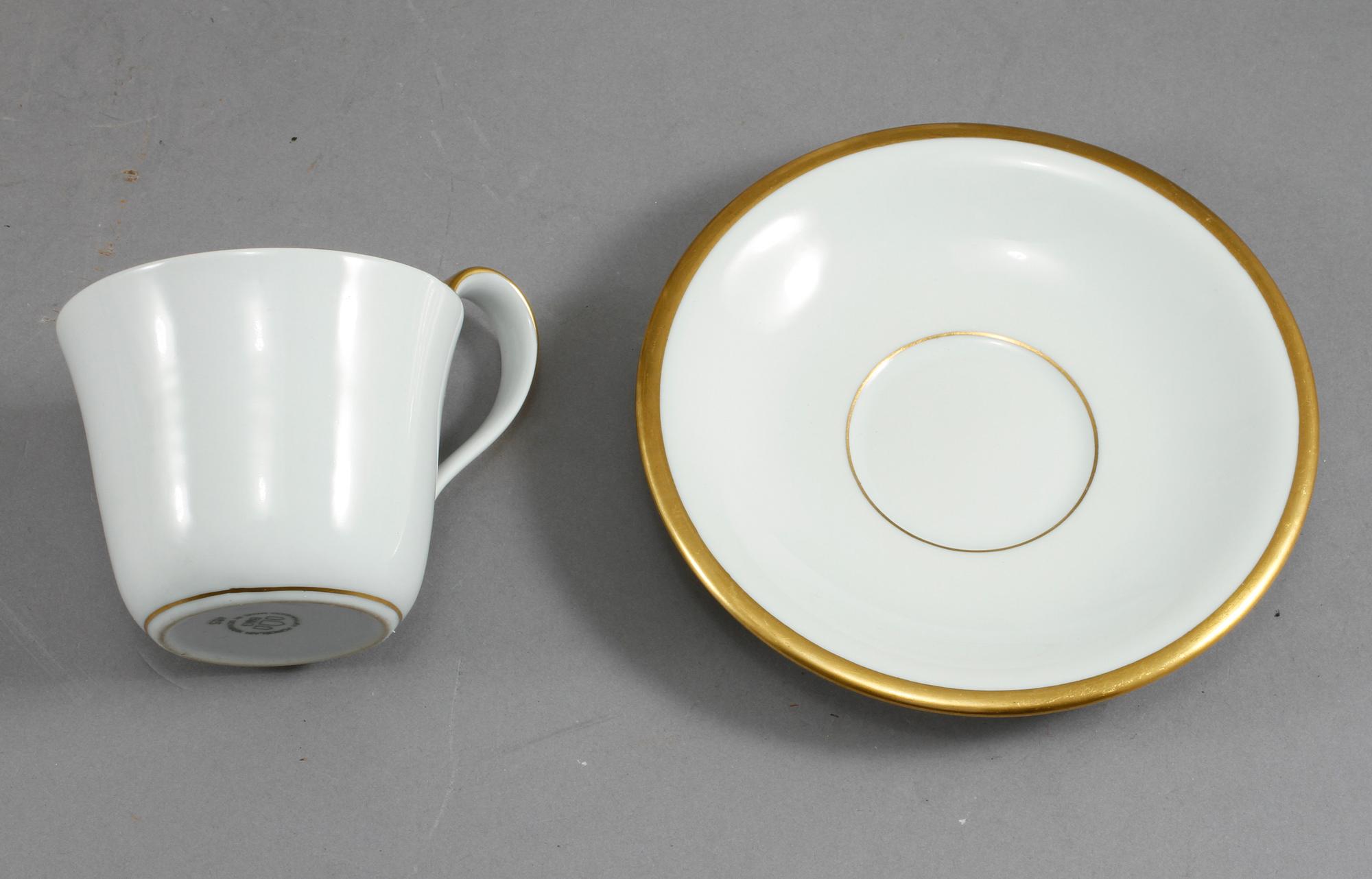 KAFFESERVIS, 12 delar, porslin, "Golden Sun", Sigvard Bernadotte för Bing & Gröndahl, 1900-talets andra hälft.