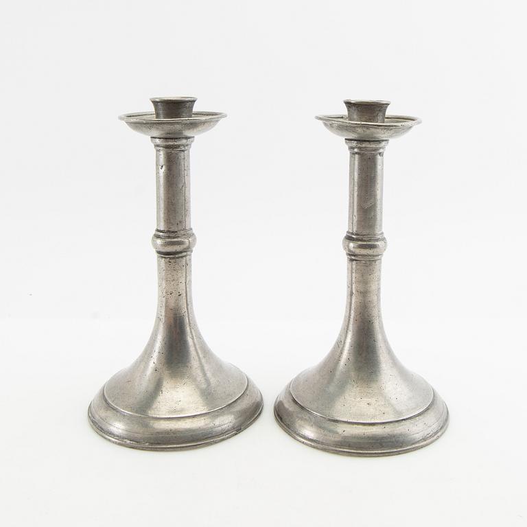 Candelabra 3 pairs late 19th century/around 1900 tin.