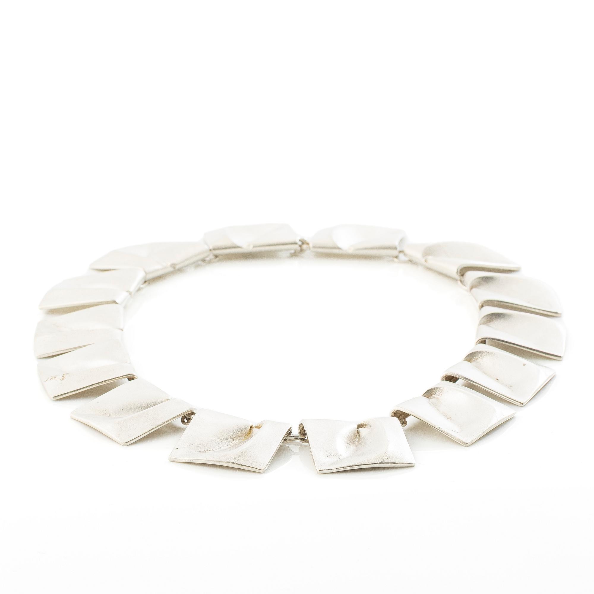 Björn Weckström, “Planetoid Valleys” necklace, sterling silver, Finland, 1973.
