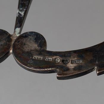 Gustaf Möllenborg, bordsspegel större, silver, Stockholm 1850. Nyrokoko.