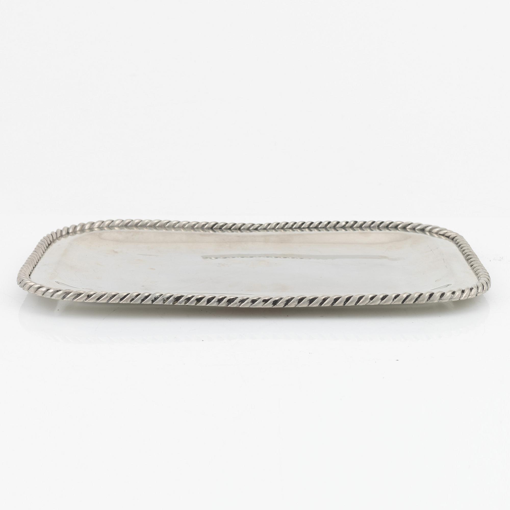 Estrid Ericson, bricka, tenn, Firma Svenskt Tenn, Stockholm, 1952.