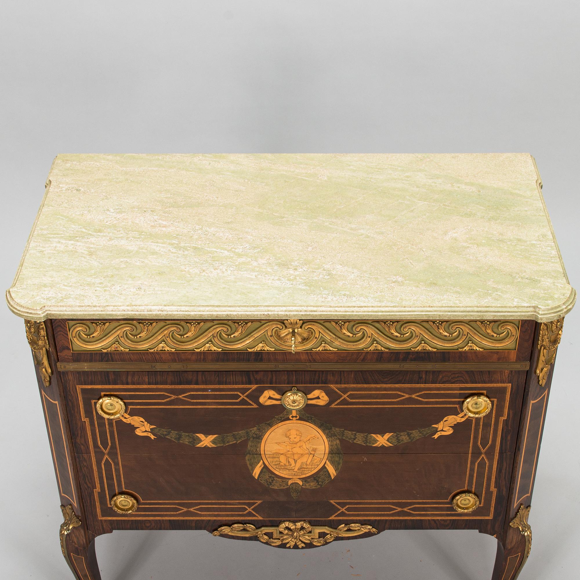 A Swedish Louis XVI-style chest of drawers, signed Arthur Karlström, Lysekil, Sweden, dated 1946.