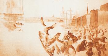 Peter Dahl, lithograph in colours, signed PT.