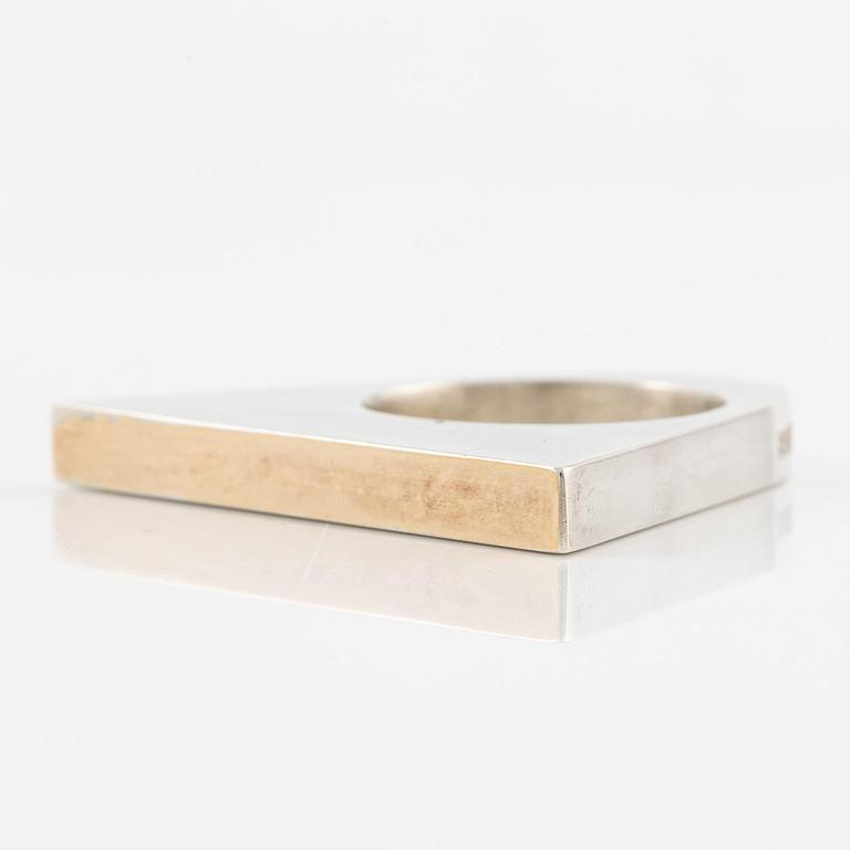 Sigurd Persson, a ring, sterling silver with gilding, Stockholm 1995.