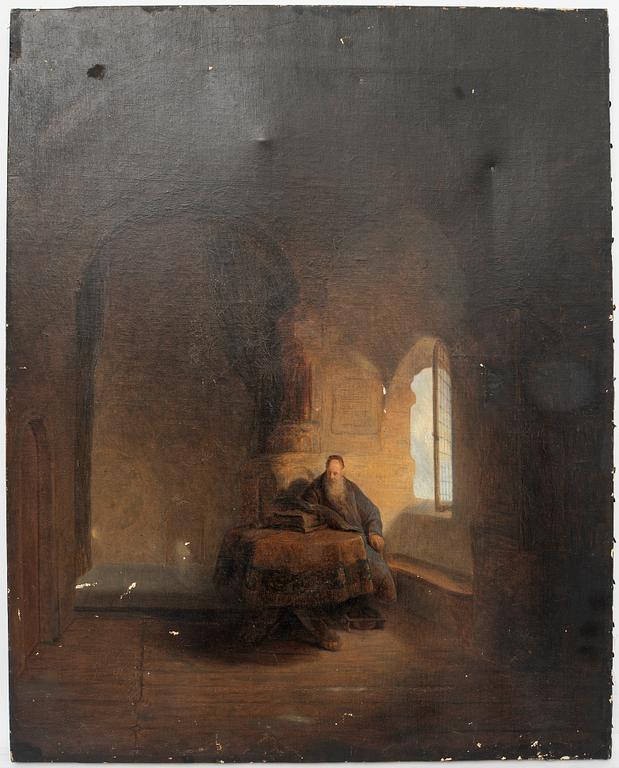 Hildegard Norberg, Interior with Monk by a Window, after Rembrandt, second half of the 19th century.