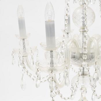 A glass chandelier, 20th Century.