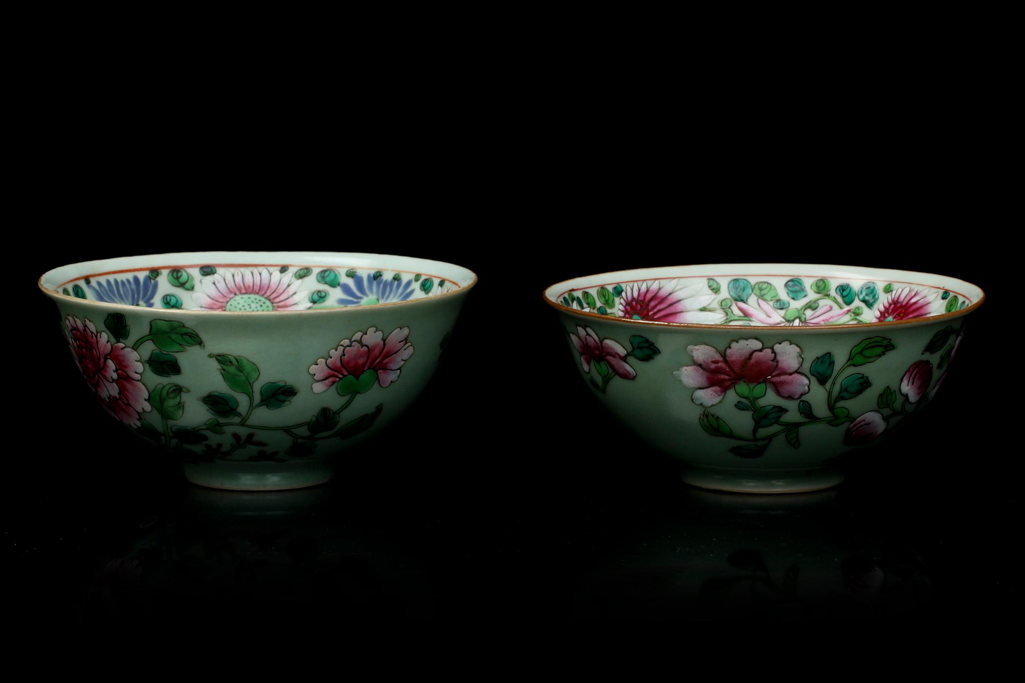 SKÅLAR, 2 st snarlika, porslin, Kina 1800/1900-tal.