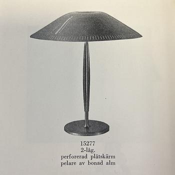 Harald Notini, Table lamp, model "15277", Arvid Böhlmarks Lamp Factory, Stockholm, 1940s.